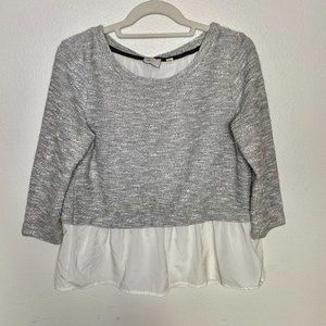 Anthropologie Postmark Marled Gray Lined Top 90s Y2K
